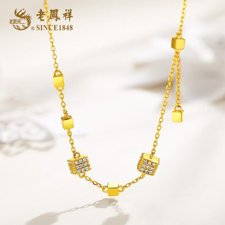 S925银<幸福方糖>轻奢锁骨链