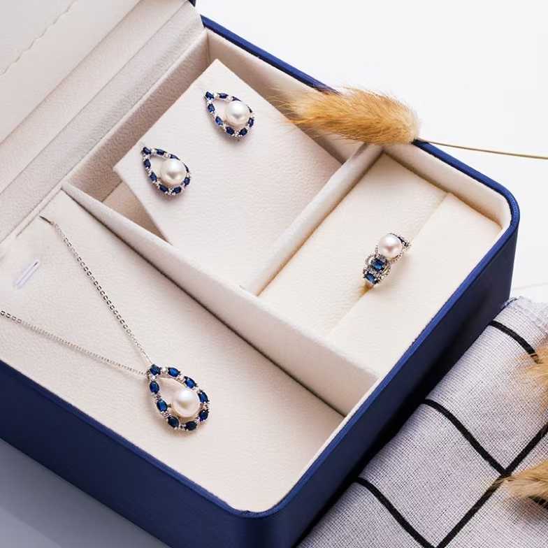 法国奥利维拉G3蓝宝珍珠三件套