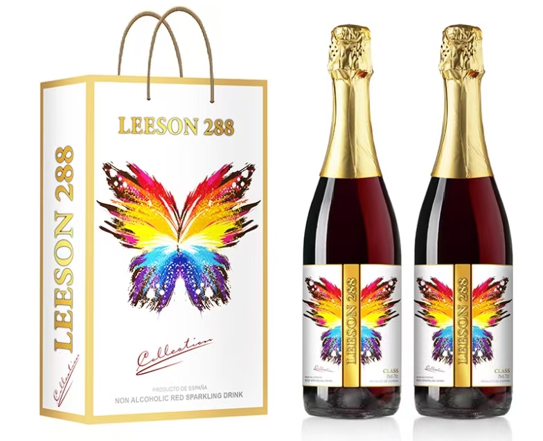 雷盛288西班牙无醇气泡红葡萄汁单瓶（整箱起购 一箱两瓶）